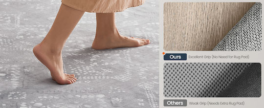 Songmics Boho Αντιολισθητικό Χαλί Ορθογώνιο Gray 120x170cm