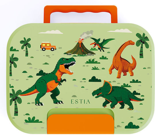 Estia Save The Aegean Stainless Steel Kids Food Container Dinosaurs 0.75lt Dino Explorer