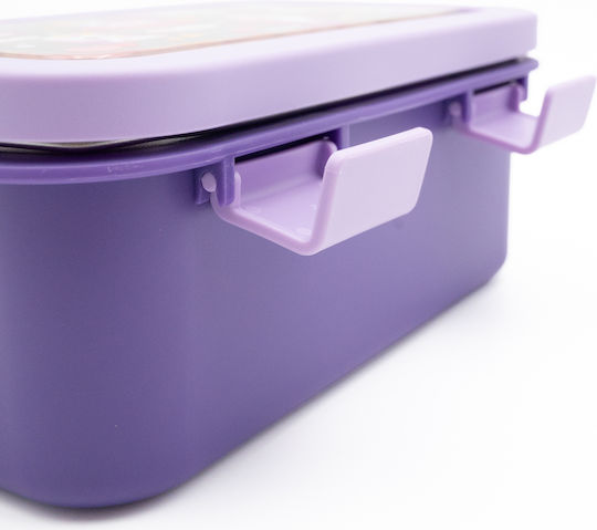 Sidirela Happy Unicorns Edelstahl Kinderlebensmittelbehälter Thema Einhörner 0.8 Liter Lila