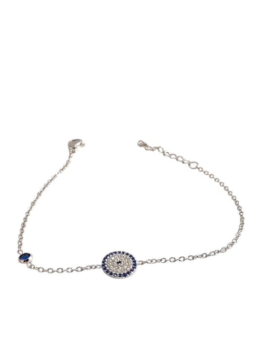 Kalliopi Silver Women's Steel Chain Bracelet with Zircon 20cm