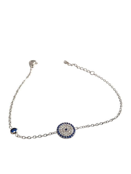 Kalliopi Silver Women's Steel Chain Bracelet with Zircon 20cm