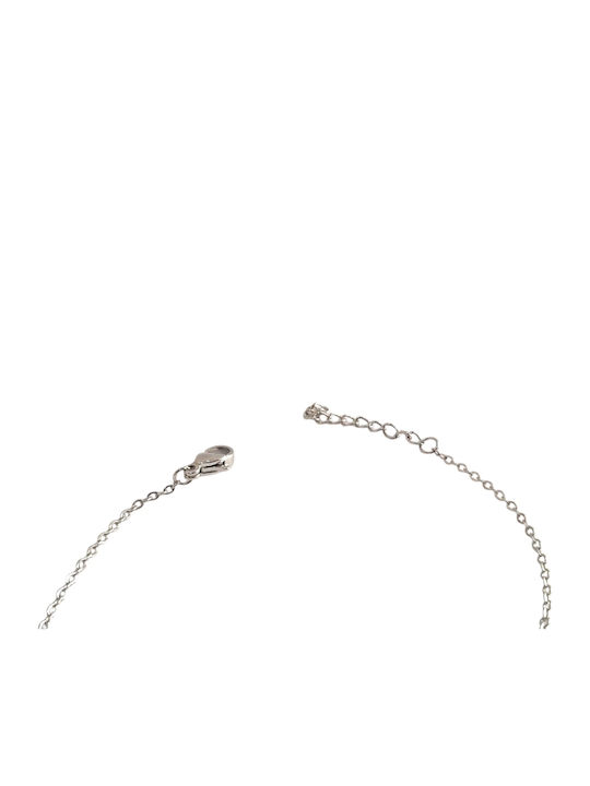 Kalliopi Silver Women's Chain Bracelet with Eye Design Made of Steel with Zircon 20cm
