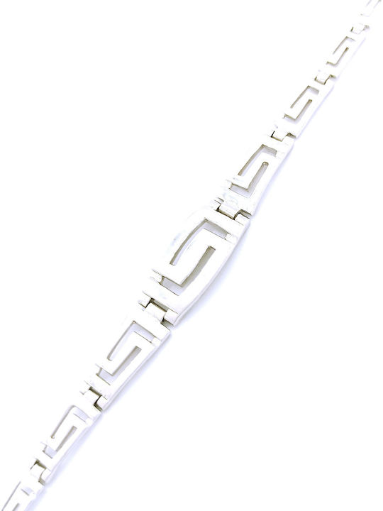 PS Silver Brățară Pentru Femei Lanț Cu Design Meandru Din Argint 18.5cm PS Silver Brățară Pentru Femei Lanț Cu Design Meandru Din Argint 18.5cm