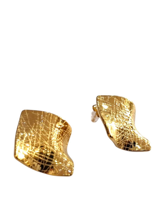Kalliopi Silver Vergoldete Stahl Stecker Ohrringe