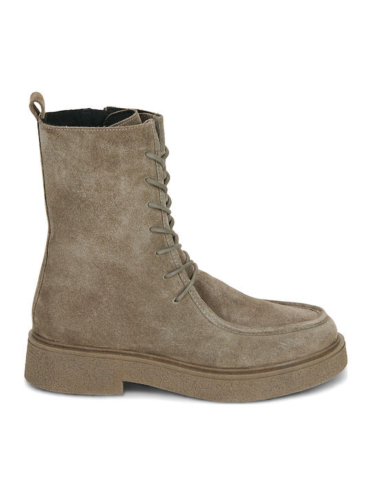 Leather Women's Ankle Boots Brown