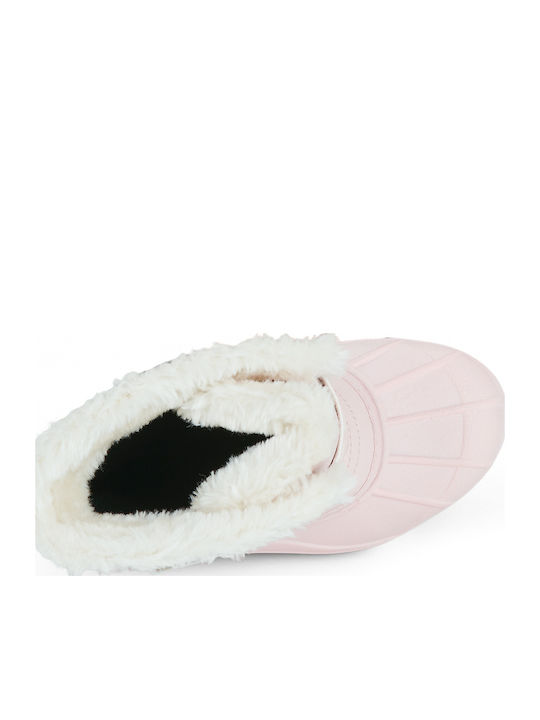 Kids Snow Boots with Hoop & Loop Closure Pink