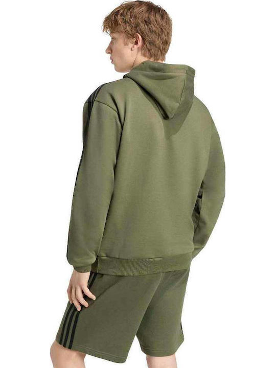 adidas M 3s Sweatshirt Khaki mit Kapuze adidas M 3s Sweatshirt Khaki mit Kapuze