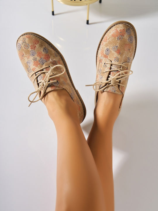 Oxfords pentru femei de catifea în Culoare Maro