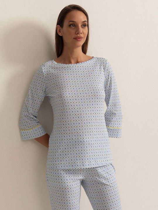 Sofiaman Bluza De Pijamale Dama De Iarnă Albastră