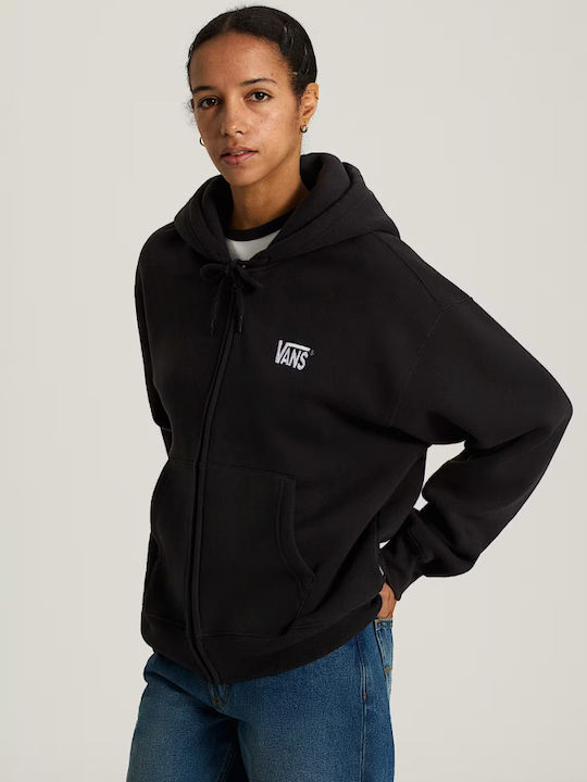 Stretch Logo Hooded Cardigan Black/white