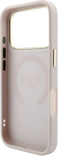 Case Guess Saffiano Peony & Ring Magsafe Iphone 18 Pro 17 Pro Pink