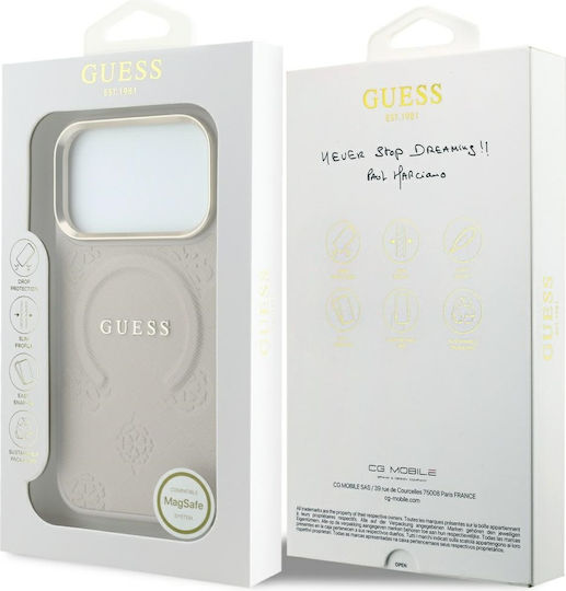 Case Guess Saffiano Peony & Ring Magsafe Iphone 18 Pro 17 Pro Pink