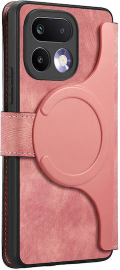 Caseneo Realme 16 Pro Plus 5g Θήκη Retro Leather Πορτοφόλι Pink