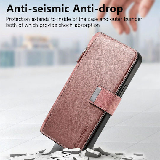 Caseneo Realme 16 Pro 5g Handyhülle Premium Leder Brieftasche Rosa