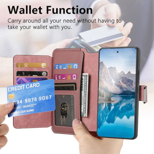 Caseneo Realme 16 Pro 5g Handyhülle Premium Leder Brieftasche Rosa