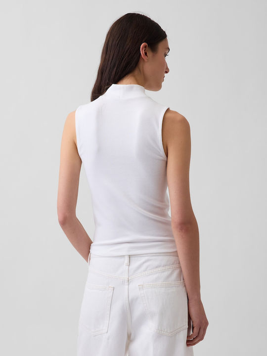 Women's Crop Cotton Sleeveless Striped Fresh White Top