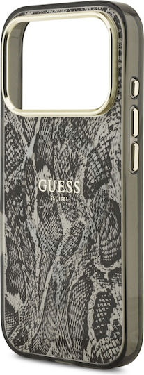 Guess Python Pattern Magsafe Калъф за iPhone 18 Pro 17 Pro Черен