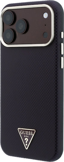 Калъф Guess Kevlar Triangle Logo Magsafe за iPhone 18 Pro 17 Pro Бордо