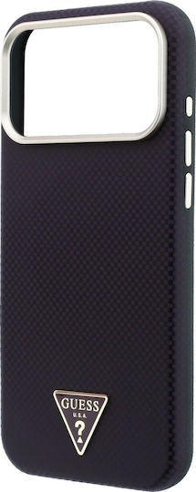 Калъф Guess Kevlar Triangle Logo Magsafe за iPhone 18 Pro 17 Pro Бордо