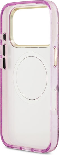 Guess Iml Glitter Flowers Triangle Magsafe Case Iphone 18 Pro 17 Pro Purple