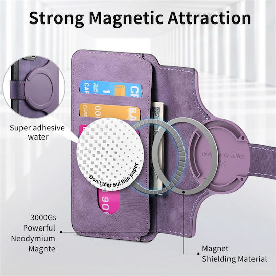 Caseneo Realme 16 Pro 5G Retro Leather Wallet Purple