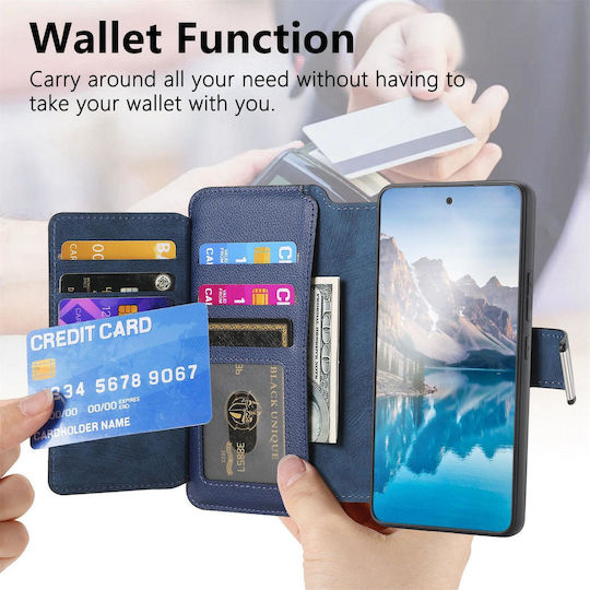 Caseneo Realme 16 Pro 5g Handyhülle Premium Leder Brieftasche Blaue