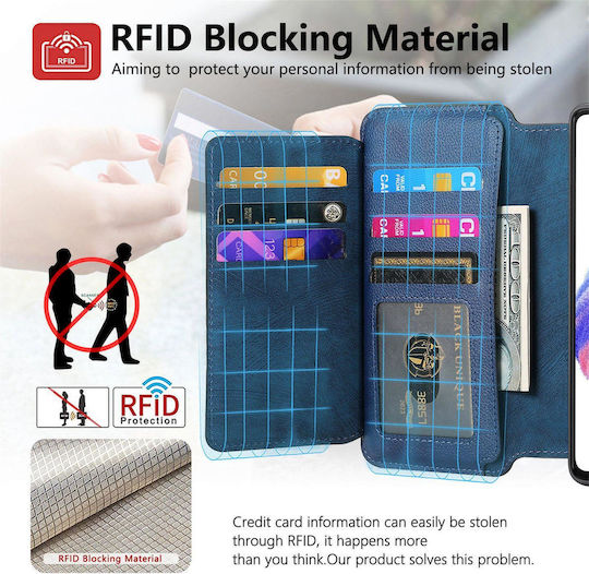 Caseneo Realme 16 Pro 5g Handyhülle Premium Leder Brieftasche Blaue
