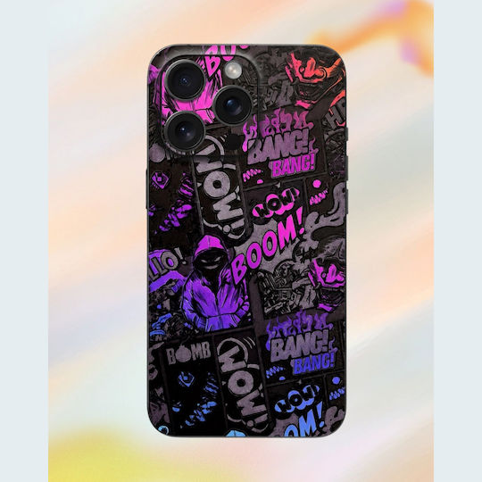Iphone 15 Pro Selbstklebende Schutzfolie für Handy-Rückseiten Gams Premium Vinyl Skin Rückplatte 3d Neonbomb Gams-vnl-skin-3dnb-001-076