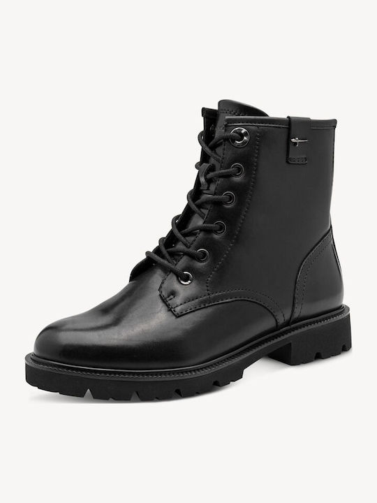 Leder Damen Stiefeletten Schwarz