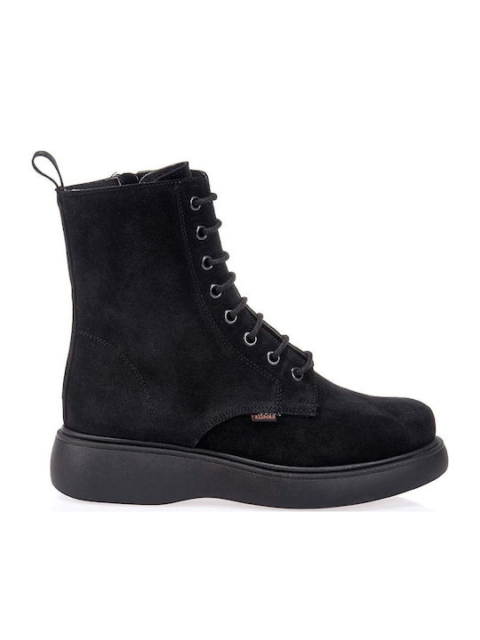 Wildleder Damen Stiefeletten Schwarz