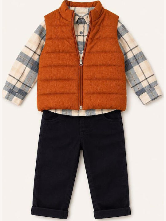 Kids Set with Pants & Coat 3 Pieces Brown