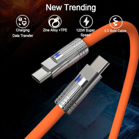 Leewello Cable USB-C Male - USB-C Orange 1.2m 783087-Orange