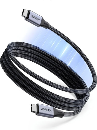 Ugreen L520 Магнитен / Плетен USB 2.0 Кабел USB-C Мъжки - USB-C 100W PD Сив 1m 55517