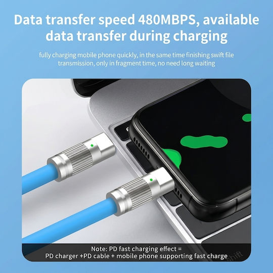 Leewello Leewello USB Typ-C Kabel Männlich Blau 2m
