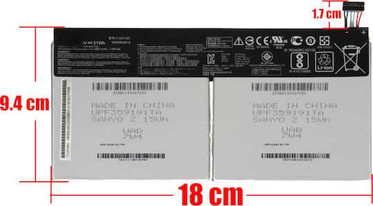 Съвместима Батерия за Asus Asus Transformer Book T100 T100t T100ta T100taf T100tam T101ta T100tc с 8000mAh