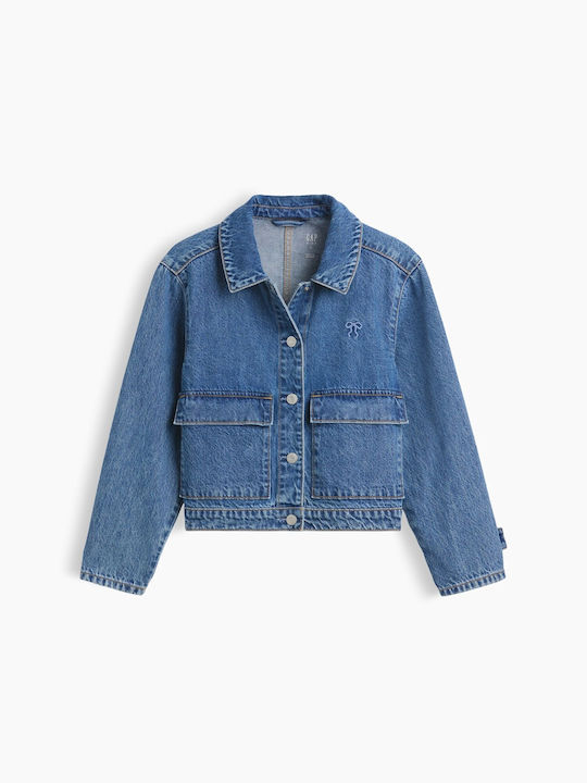 Kids Denim Jacket Short Medium Wash