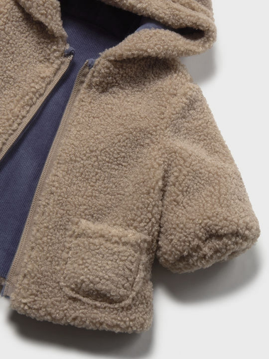 Mayoral Kids Coat Short Double Sided with Hood Blue