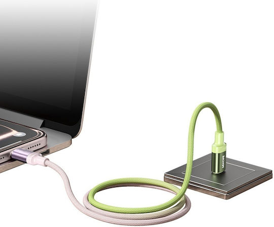 WK Geflochtenes USB-C zu Blitzkabel 35W Rosa 1,2m 115051