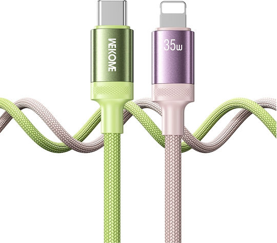 WK Geflochtenes USB-C zu Blitzkabel 35W Rosa 1,2m 115051