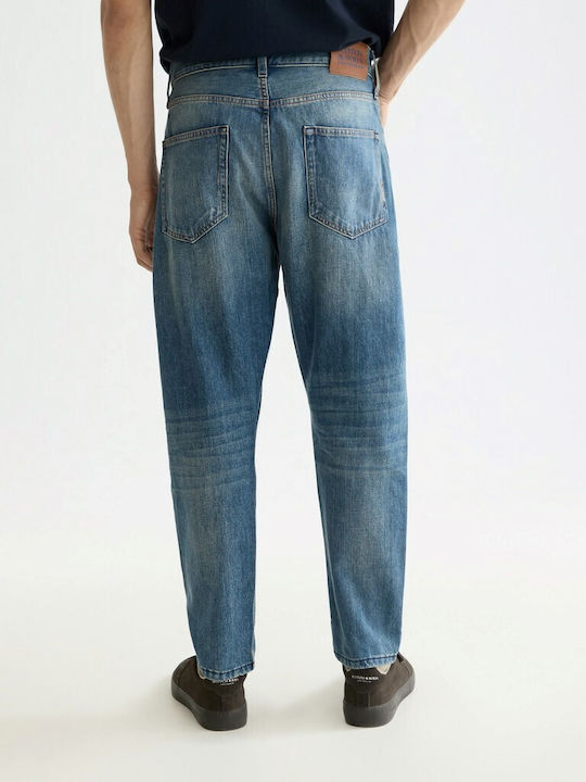 Men's Loose Tapered Fit Blue Jeans Pants