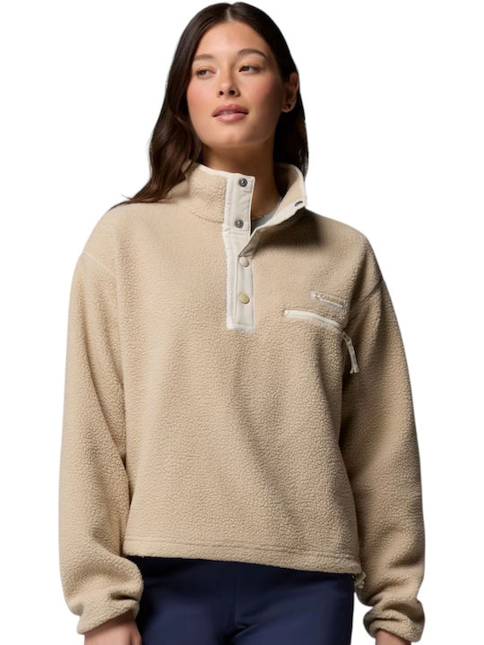 Cropped Women's Sweatshirt Beige