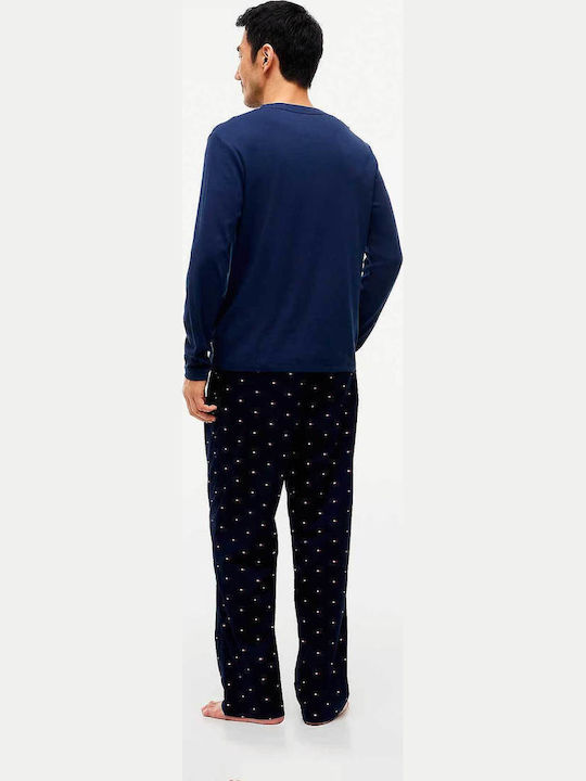 Tommy Hilfiger Summer Men's Cotton Pyjama Pants Blue Spell/Carbon Navy Flag Aop