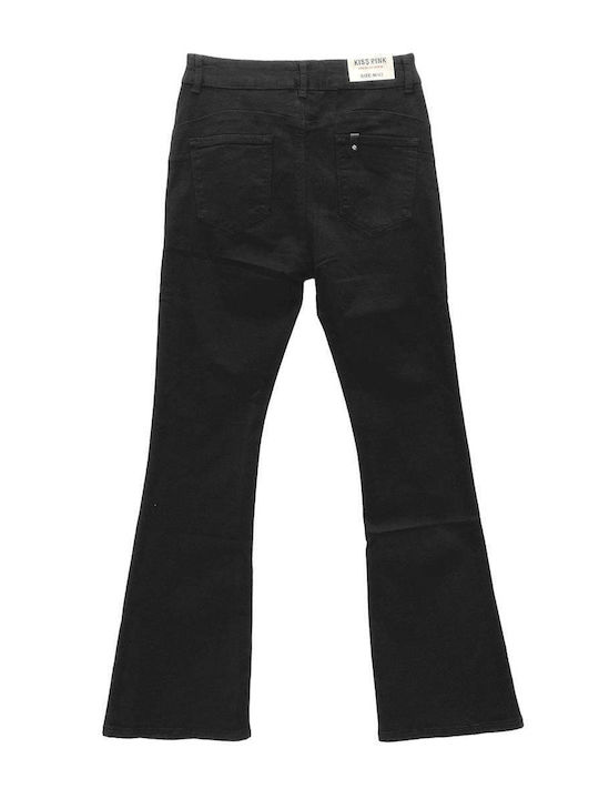 High Rise Women's Jean Pants Flared Black