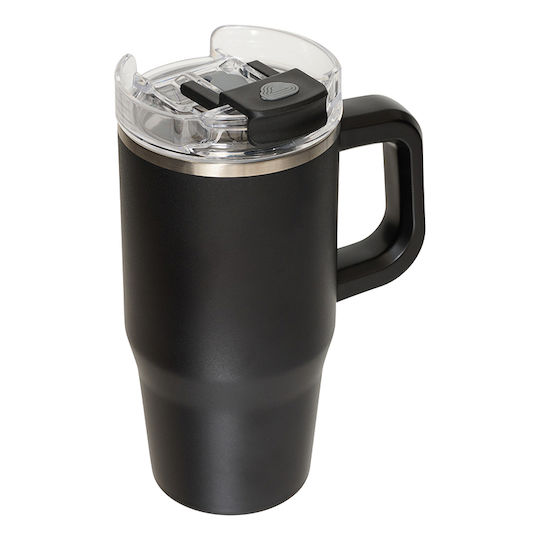 5Five Thermos Stainless Steel Bottle 600ml Black with Handle and Straw