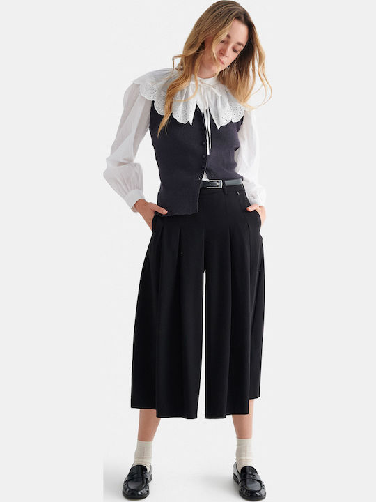 attrattivo Women's High Rise Zip Culottes Black attrattivo Women's High Rise Zip Culottes Black