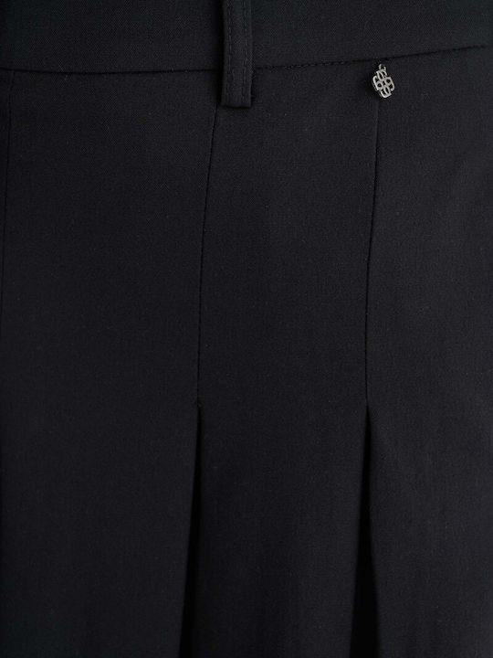 Women's High Rise Zip Culottes Black