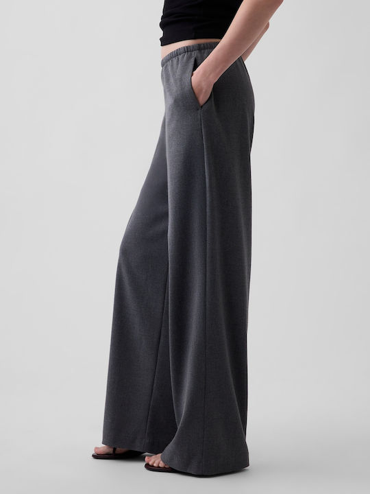 Women's Fabric Trousers with Elastic Dark Heather Grey