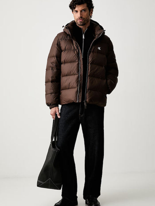 Winter Jacket Puffer Waterproof Dark Brown
