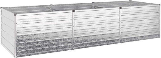vidaXL Γλάστρα Μεταλλική Ασημί 240x80x55εκ.