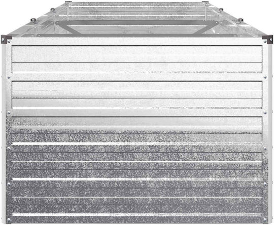 vidaXL Γλάστρα Μεταλλική Ασημί 240x80x55εκ.